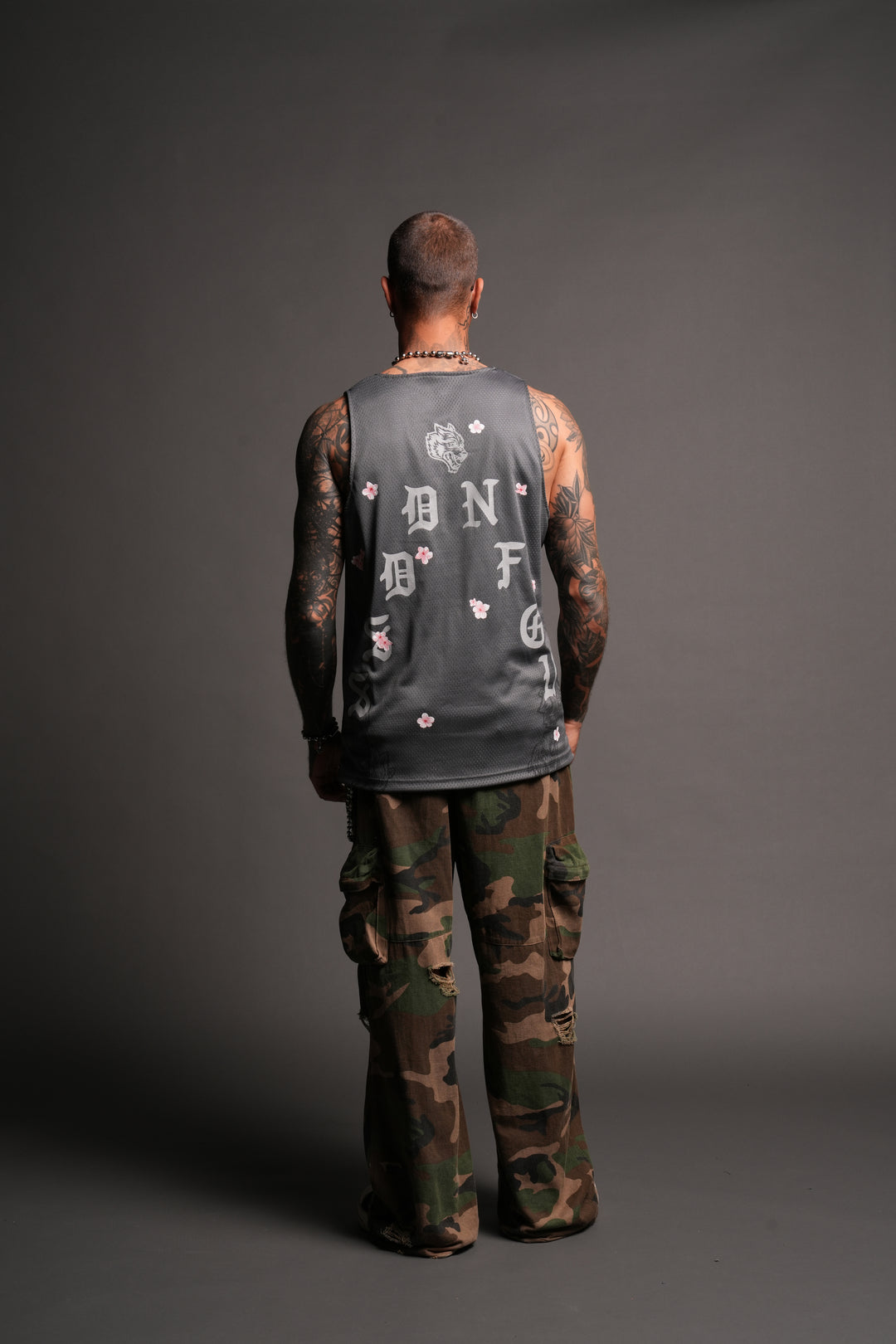 Shadow Blossom Reversible Bball Jersey In Slate Gray / All Of Us Camo