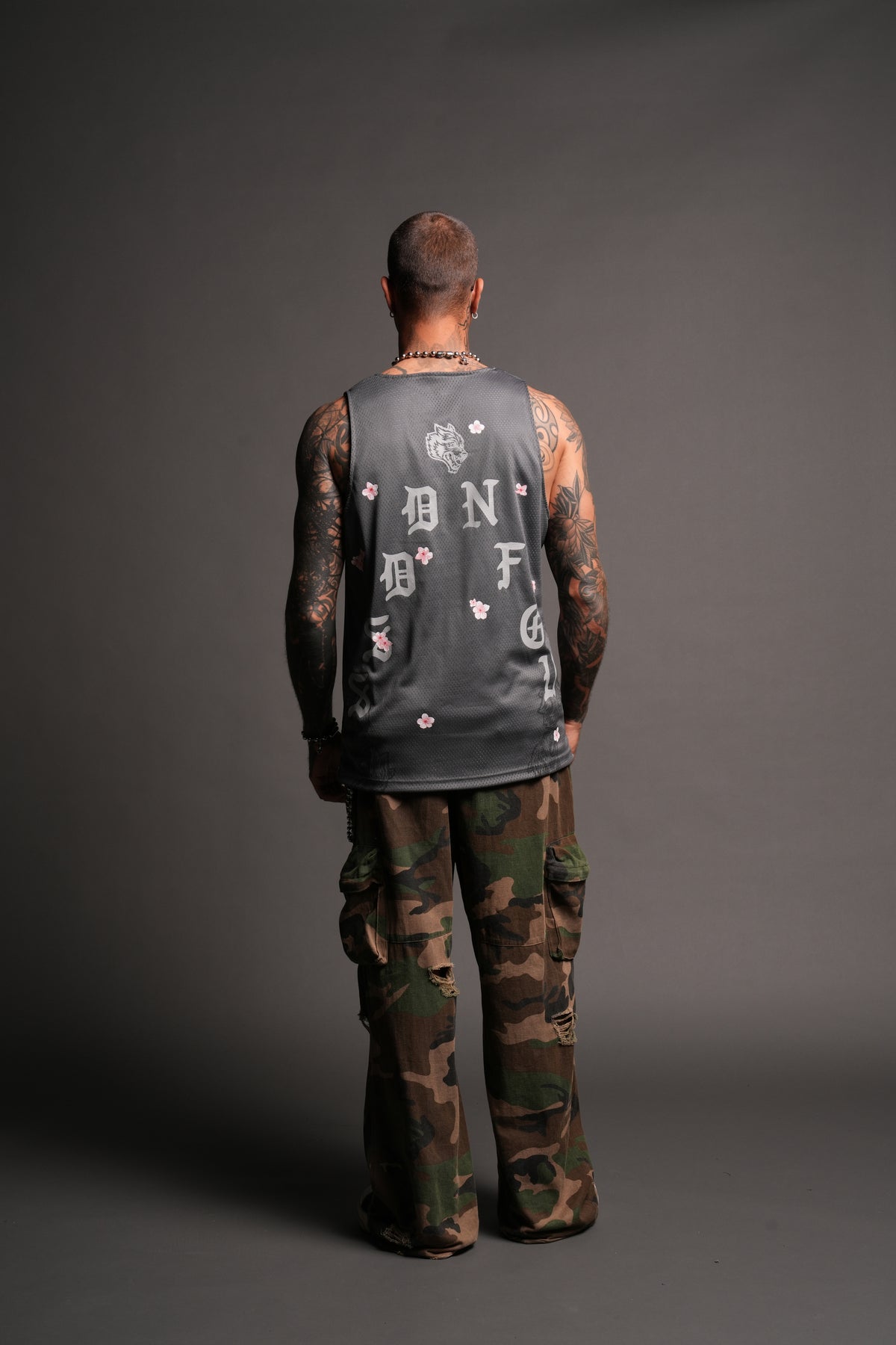 Shadow Blossom Reversible Bball Jersey In Slate Gray / All Of Us Camo