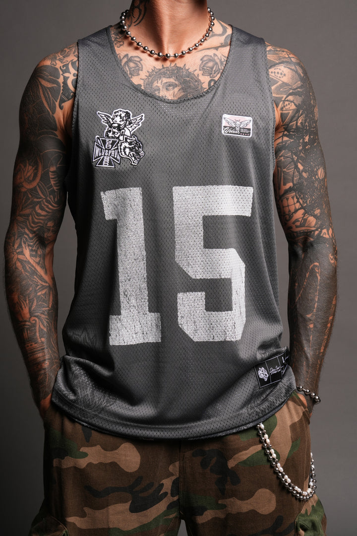 Shadow Blossom Reversible Bball Jersey In Slate Gray / All Of Us Camo