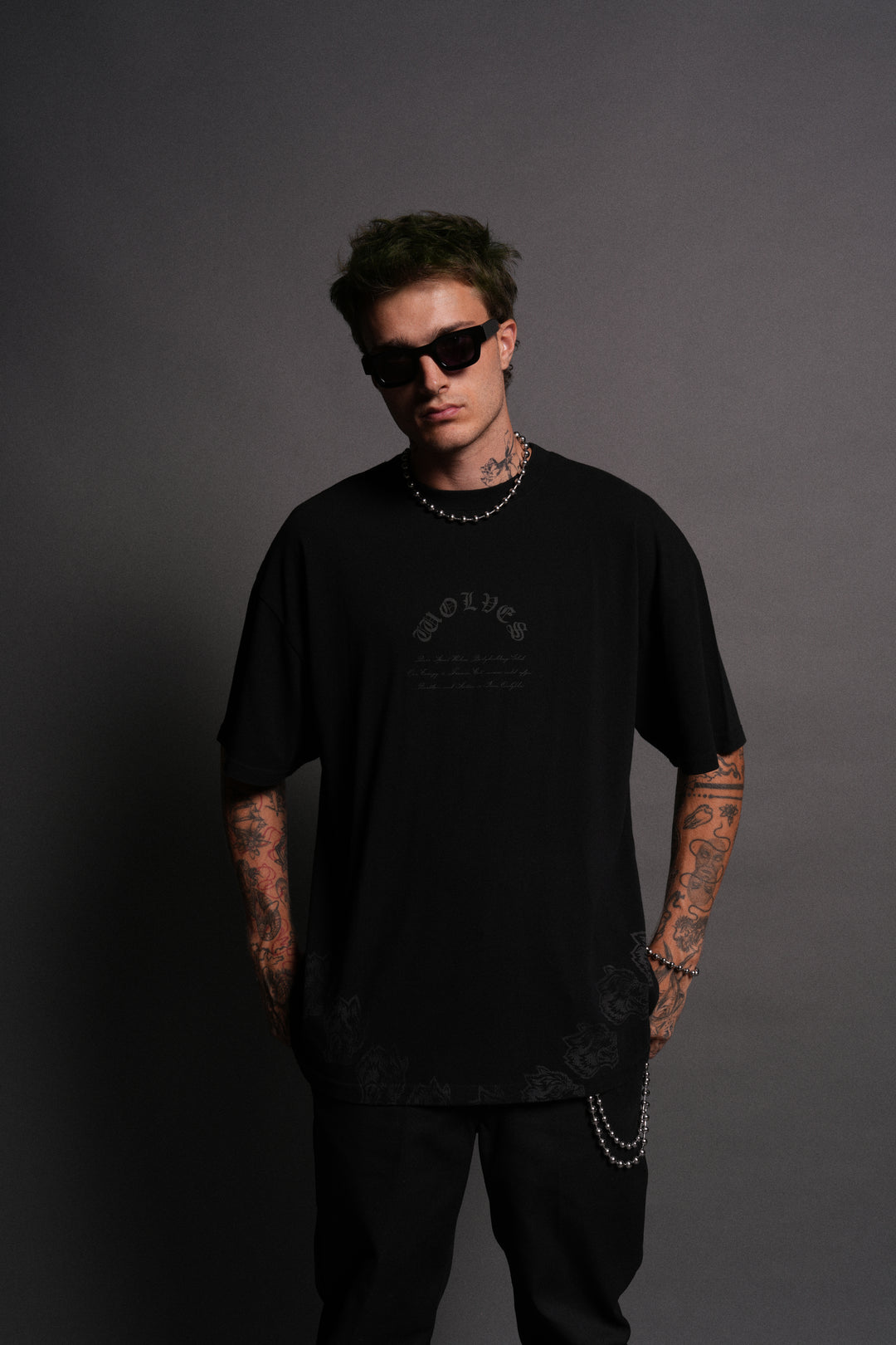 Darc Batman "Side By Side" Series Premium Oversized Tee in Black