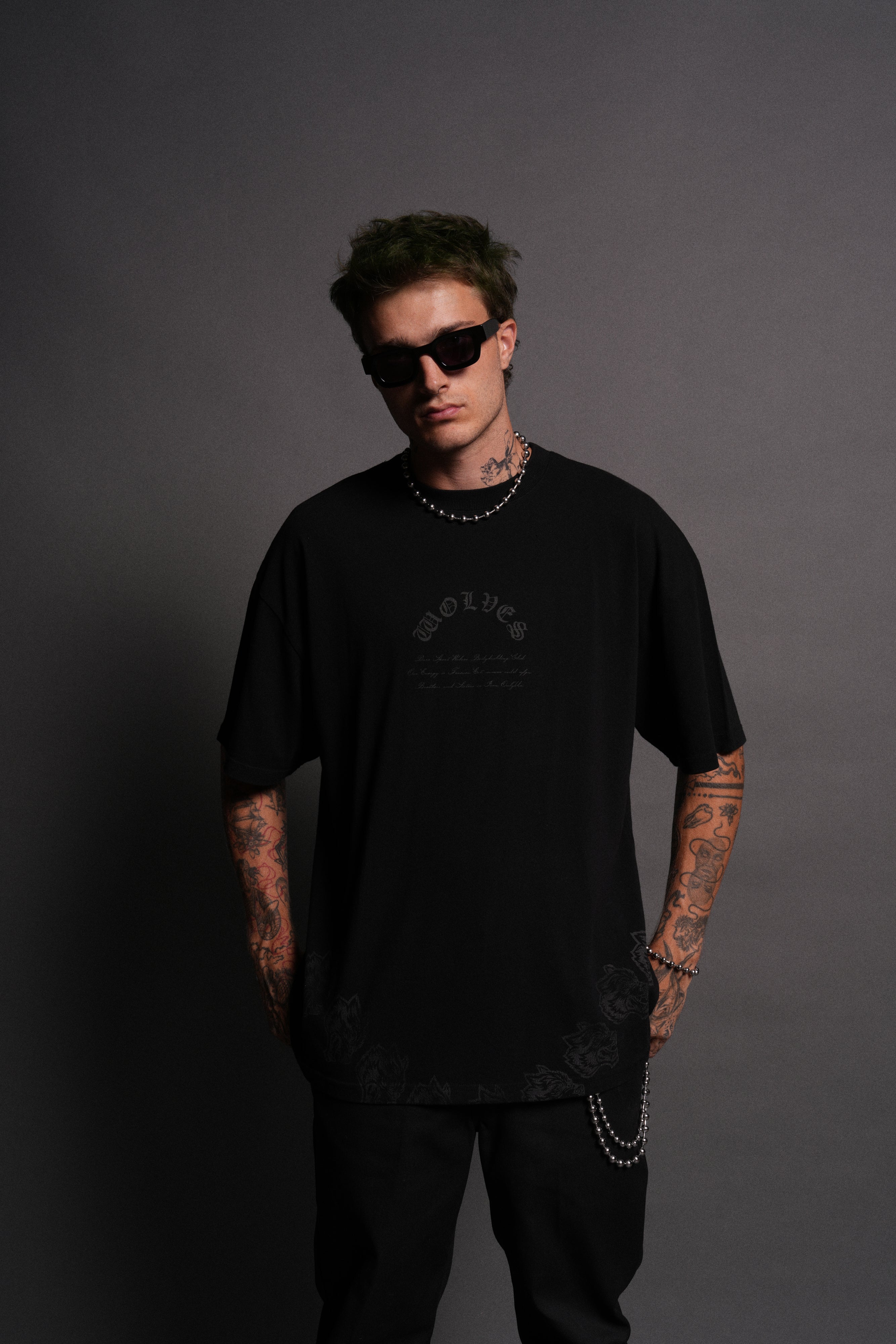 Darc Batman "Side By Side" Series Premium Oversized Tee in Black