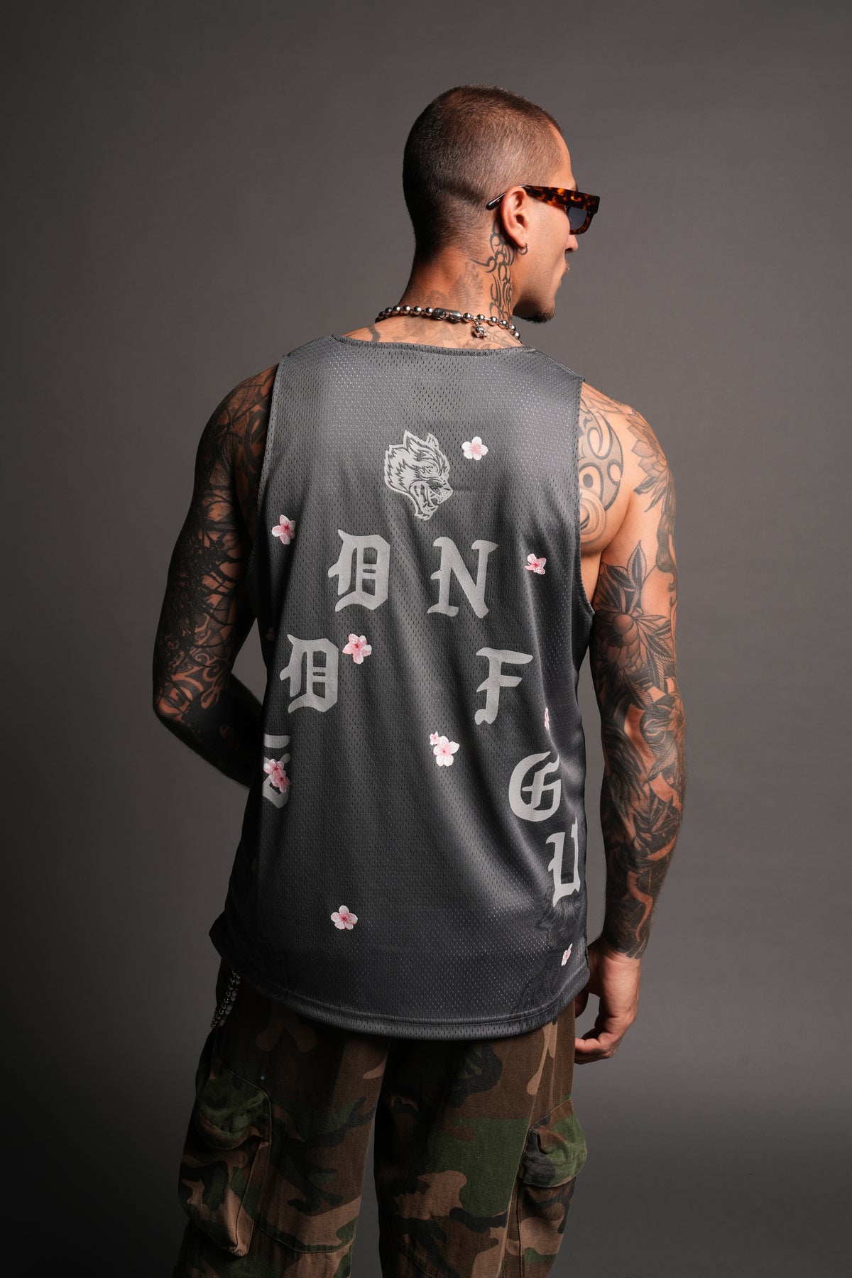 Shadow Blossom Reversible Bball Jersey In Slate Gray / All Of Us Camo
