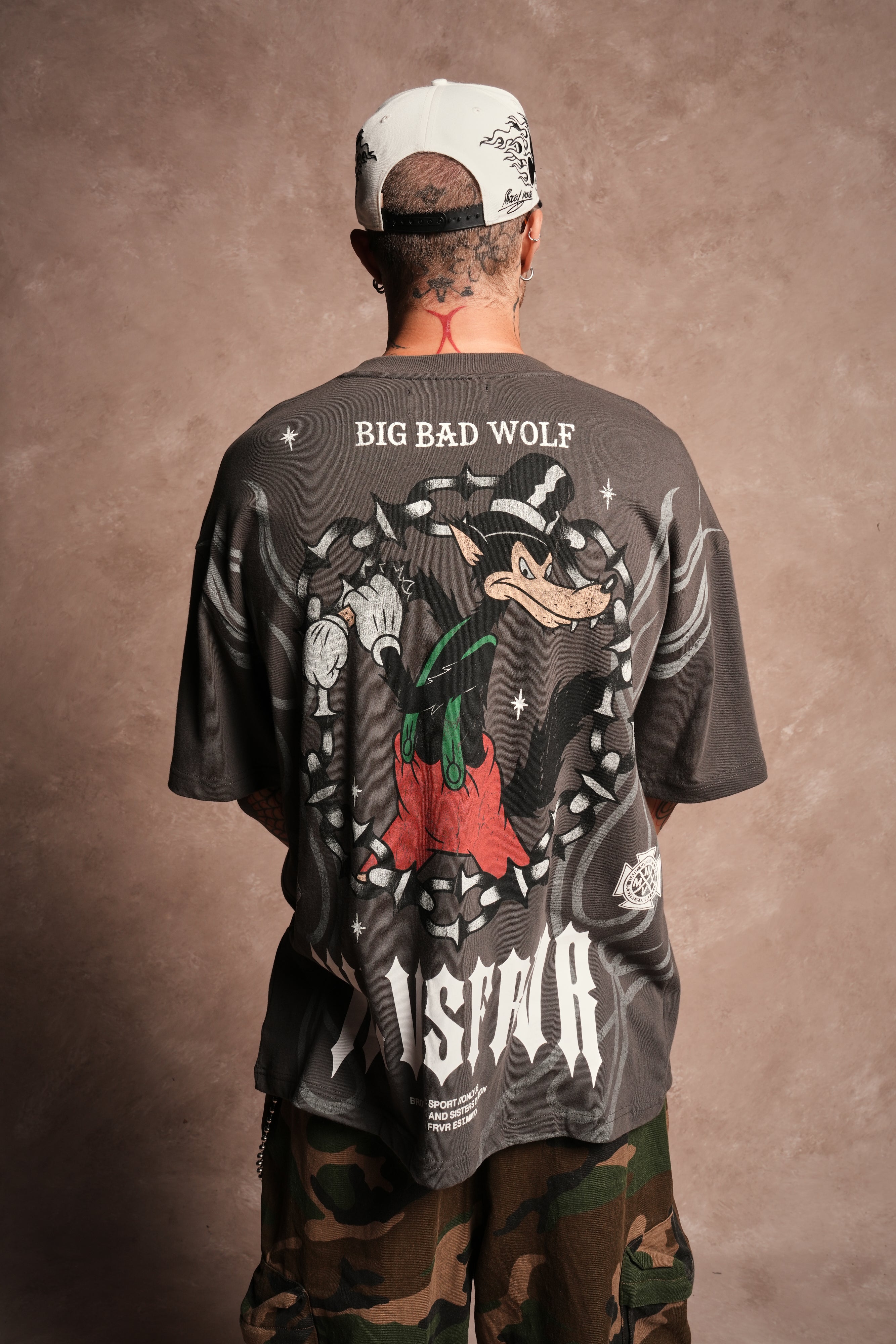 Big Bad Wolf Forever Premium Oversized Tee in Wolf Gray