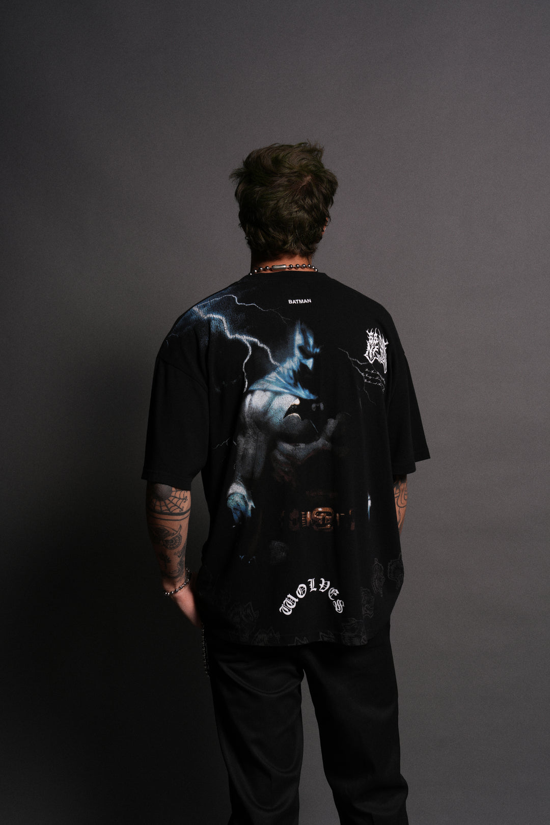 Darc Batman "Side By Side" Series Premium Oversized Tee in Black