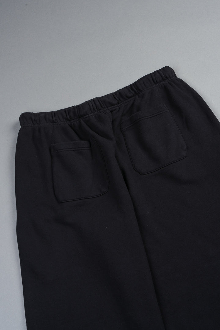 Dual Wolf Capri Sweat Pants In Black