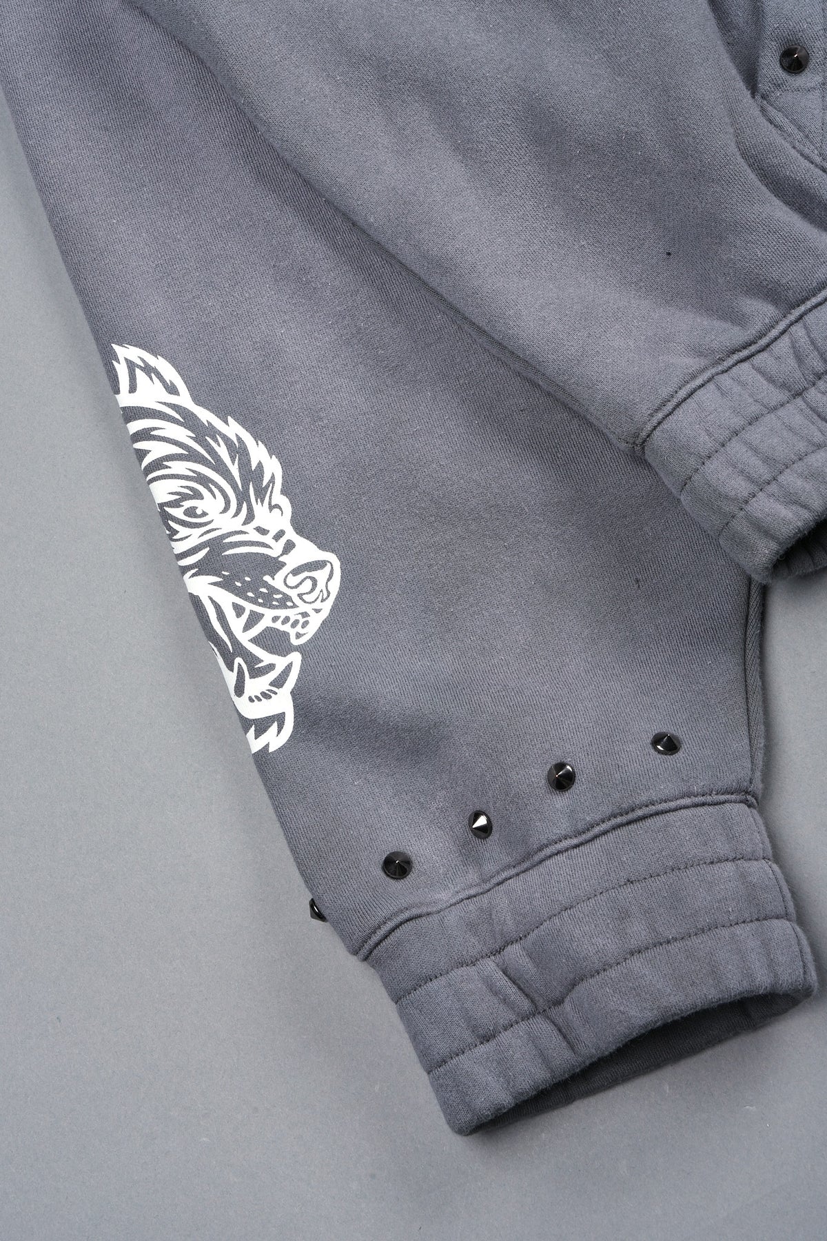 Studded Mantra Chambers Zip Hoodie In Slate Gray Super Sun Fade