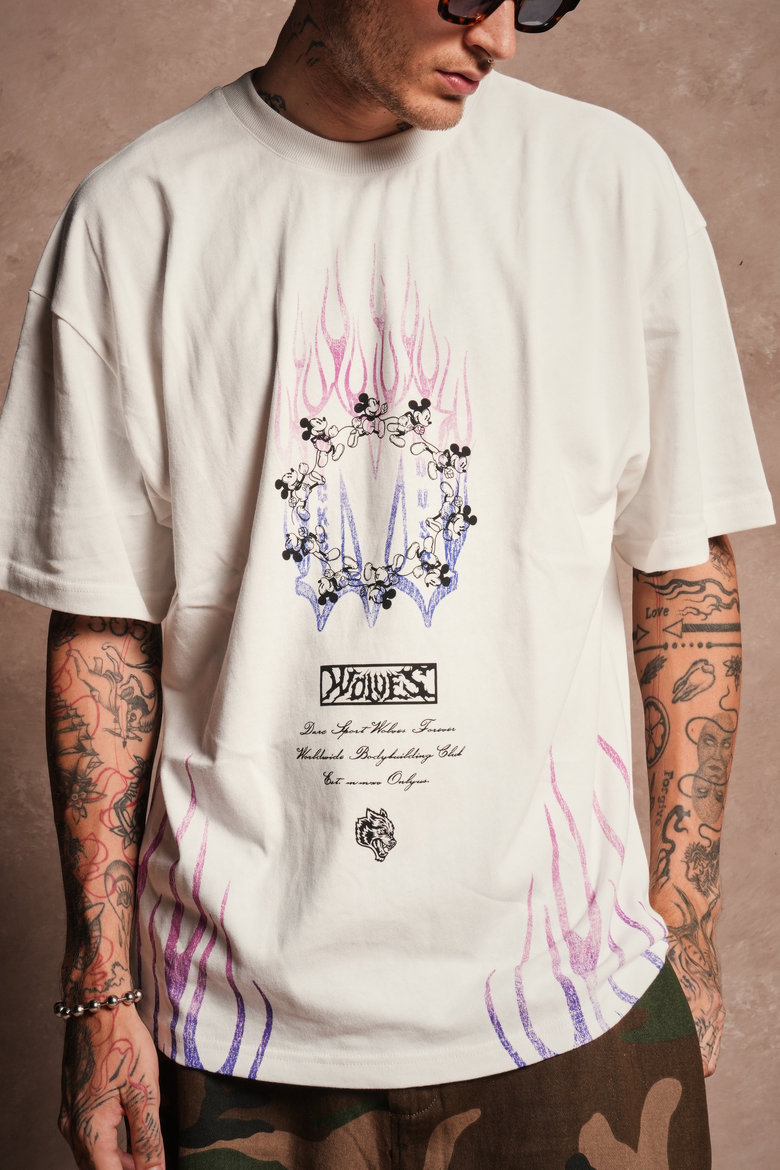 Mickey Forever Premium Oversized Tee in Cream