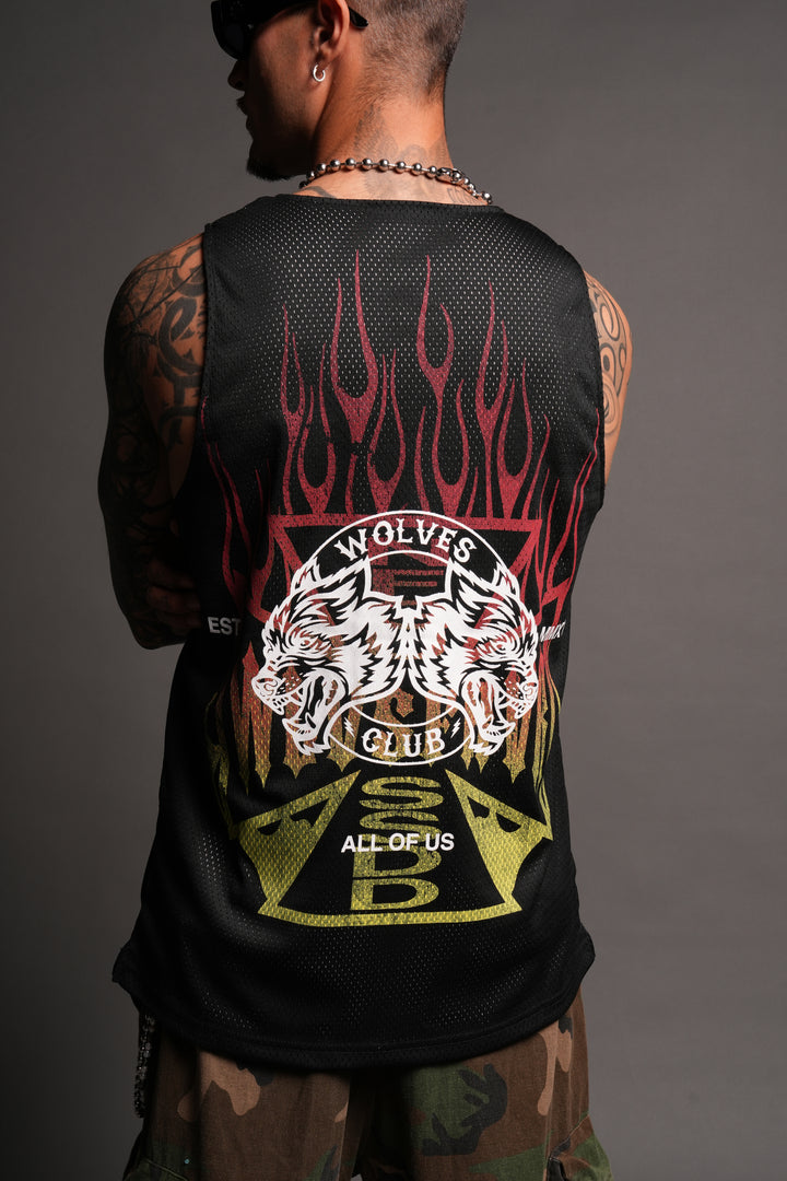 Infernal Club Reversible Bball Jersey In Black/Cream