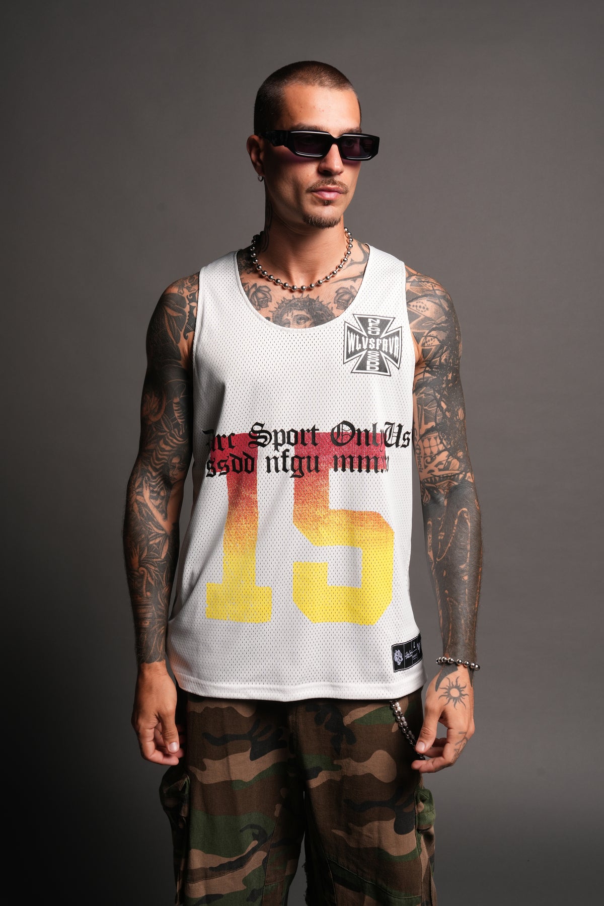 Infernal Club Reversible Bball Jersey In Black/Cream