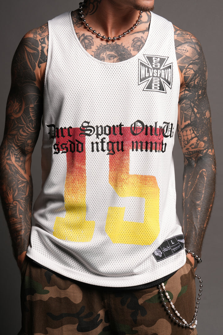 Infernal Club Reversible Bball Jersey In Black/Cream