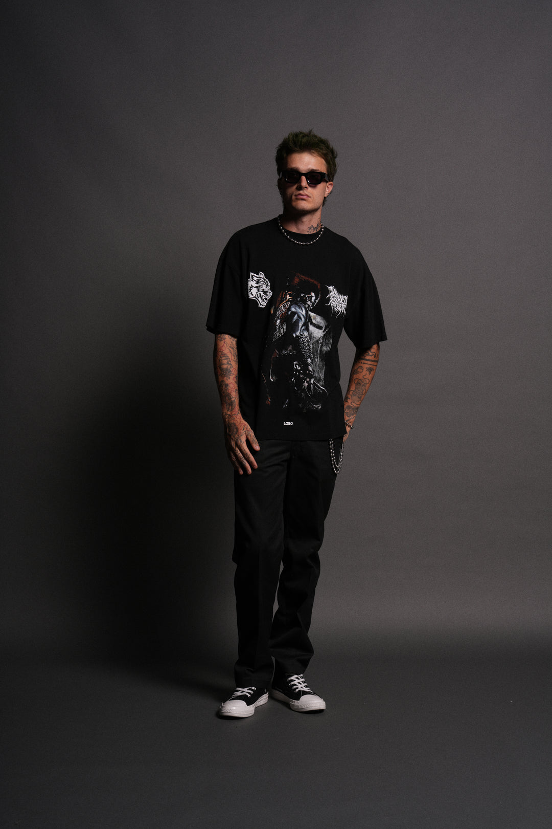 Lobo "Premium" Oversized Tee in Black