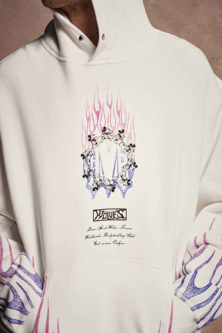 Mickey Forever Pierce Hoodie in Cream
