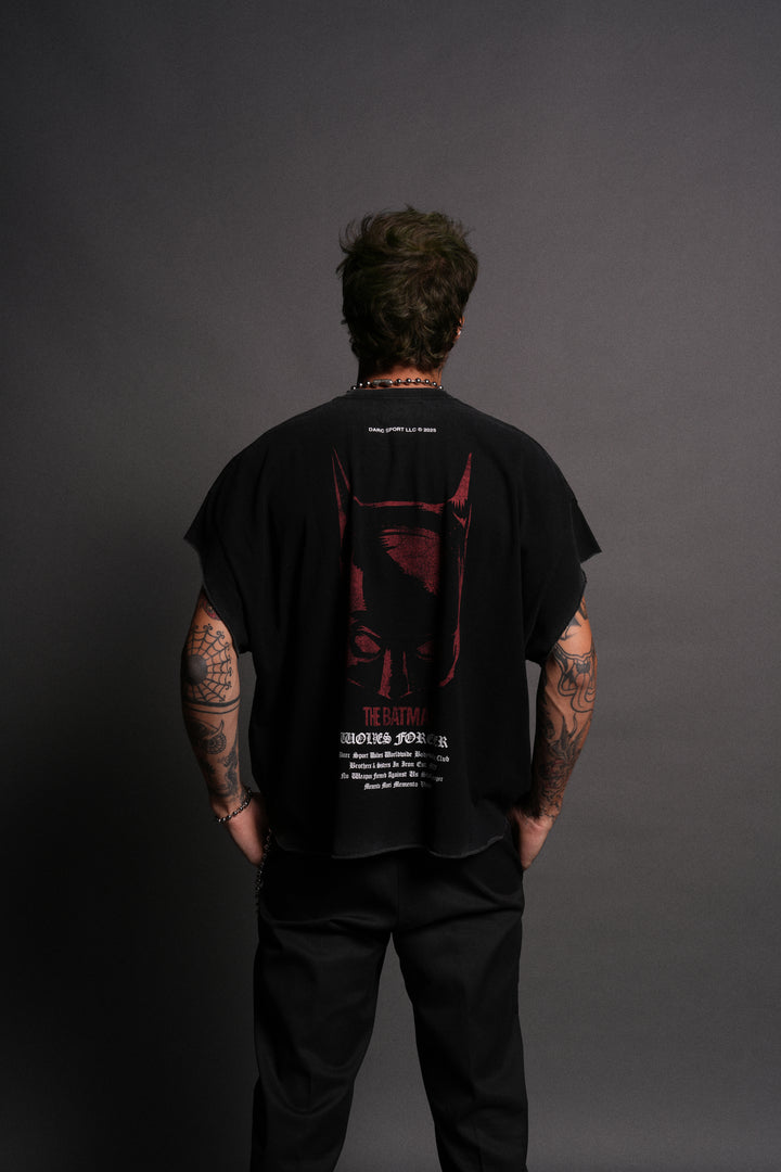 The Batman Forever Grunge Cut-Off Tee in Black
