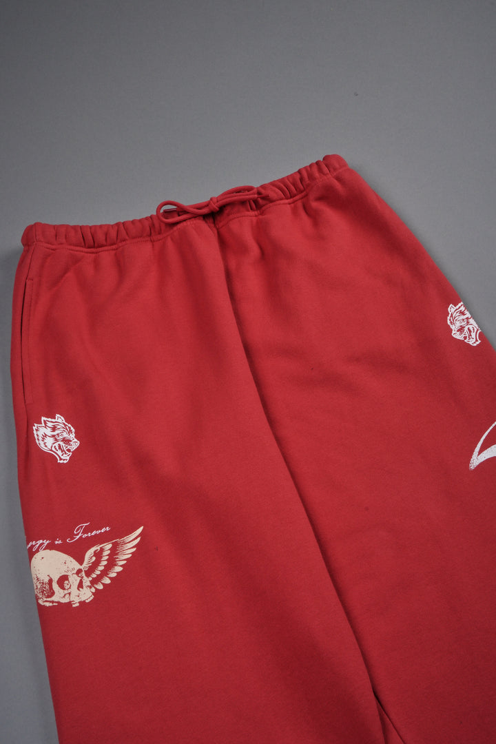Free Will V2 Lightweight Lounger Sweat Pants in Roman Red