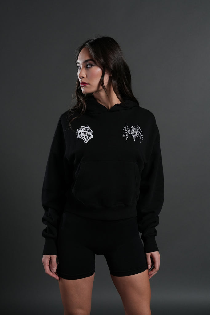 Wolf Hesh Owen Cropped Hoodie in Black – DarcSport
