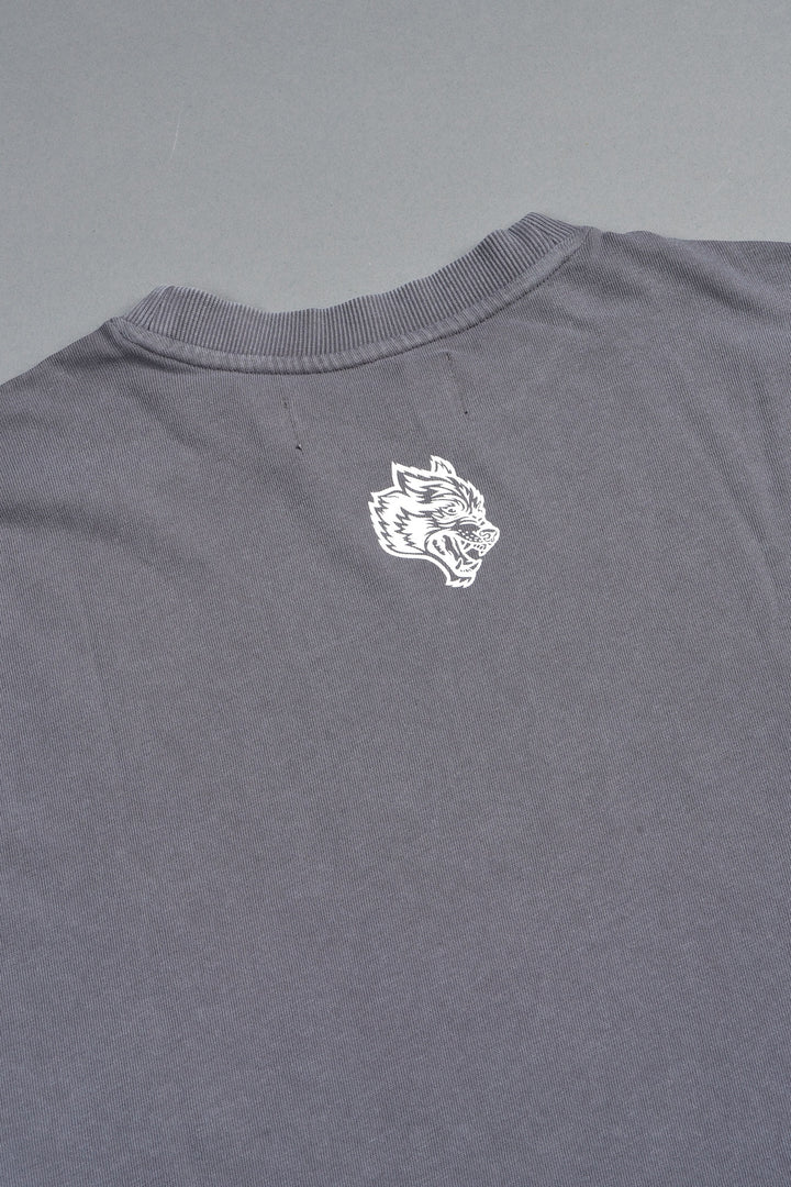 Studded Mantra Premium Oversized Tee In Slate Gray