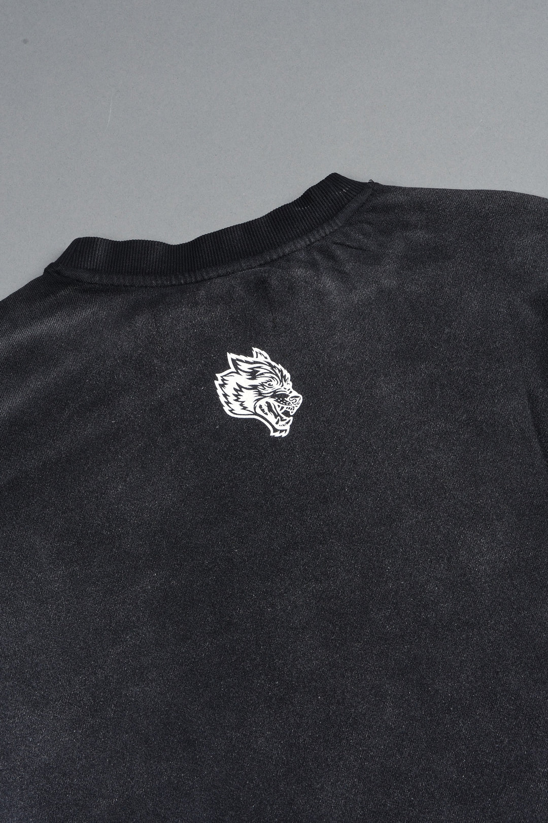 Studded Mantra Premium Oversized Tee In Black Super Sun Fade