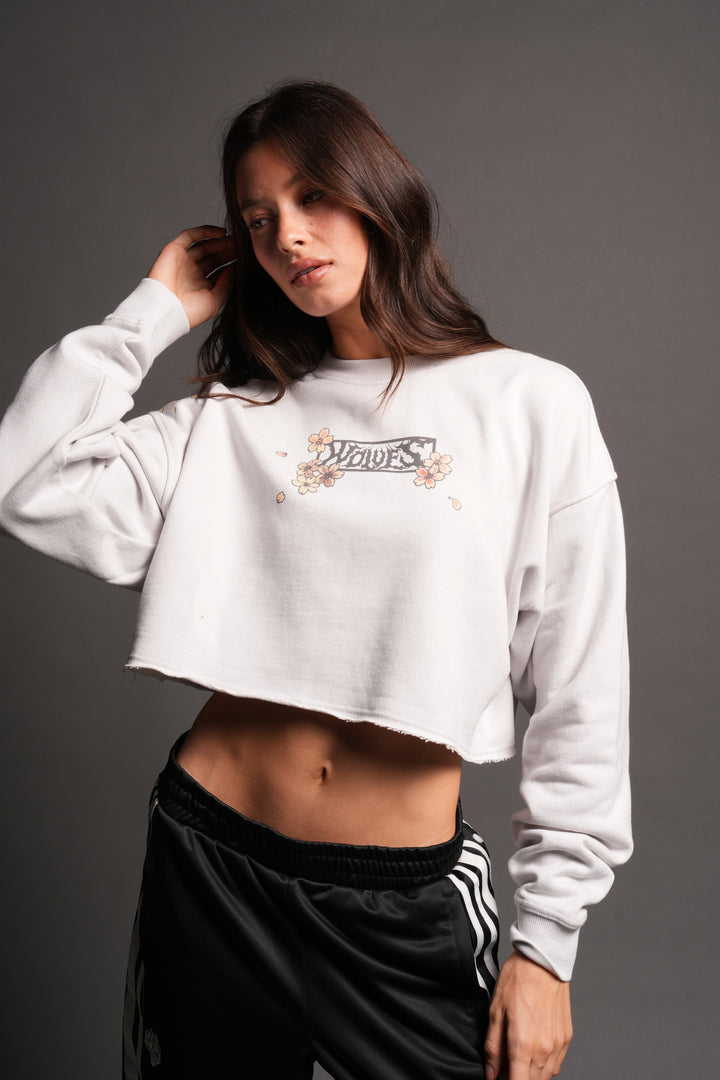 Box Sakura Cropped London Crewneck In Stone