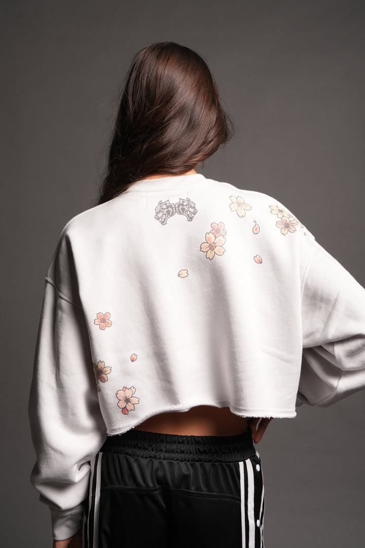 Box Sakura Cropped London Crewneck In Stone