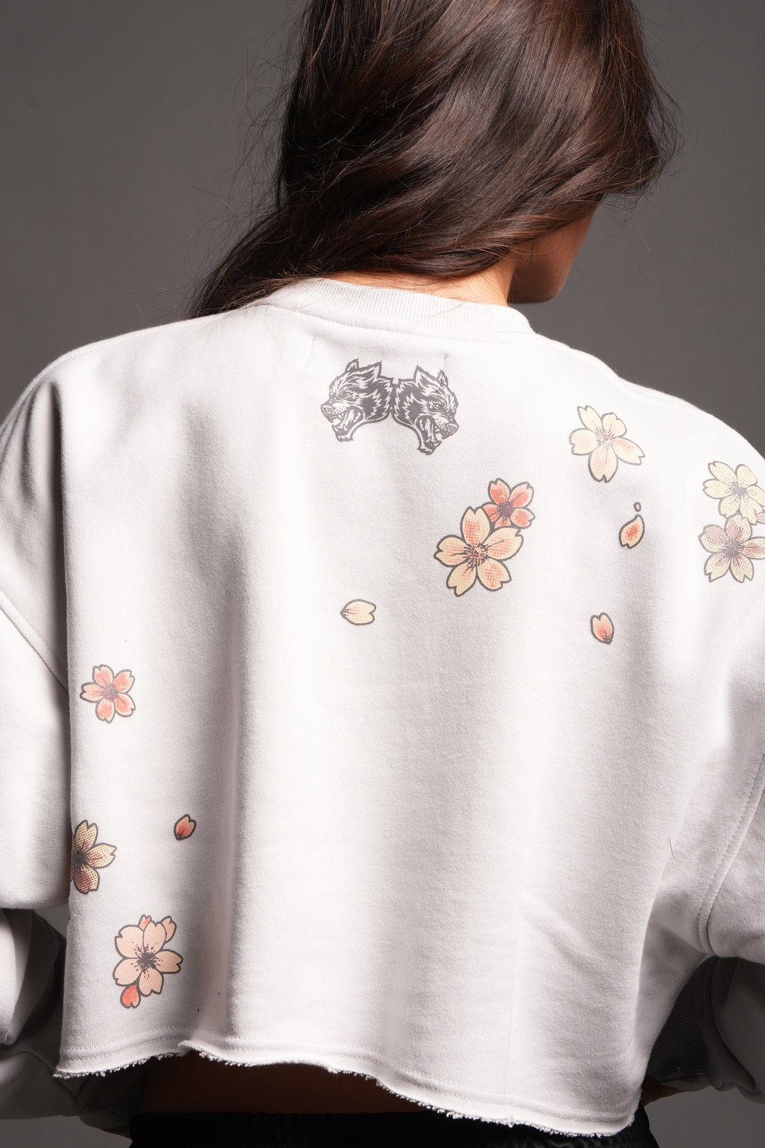Box Sakura Cropped London Crewneck In Stone