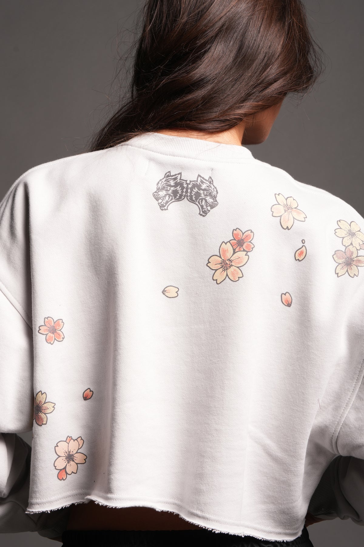 Box Sakura Cropped London Crewneck In Stone