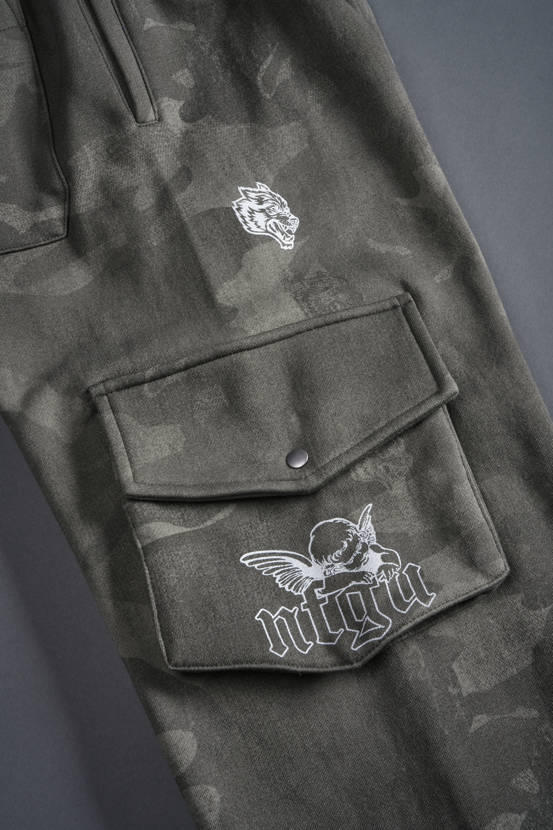 Dual Cherub NFGU Big Cozy Sweats in Lush Vintage Woodland Camo