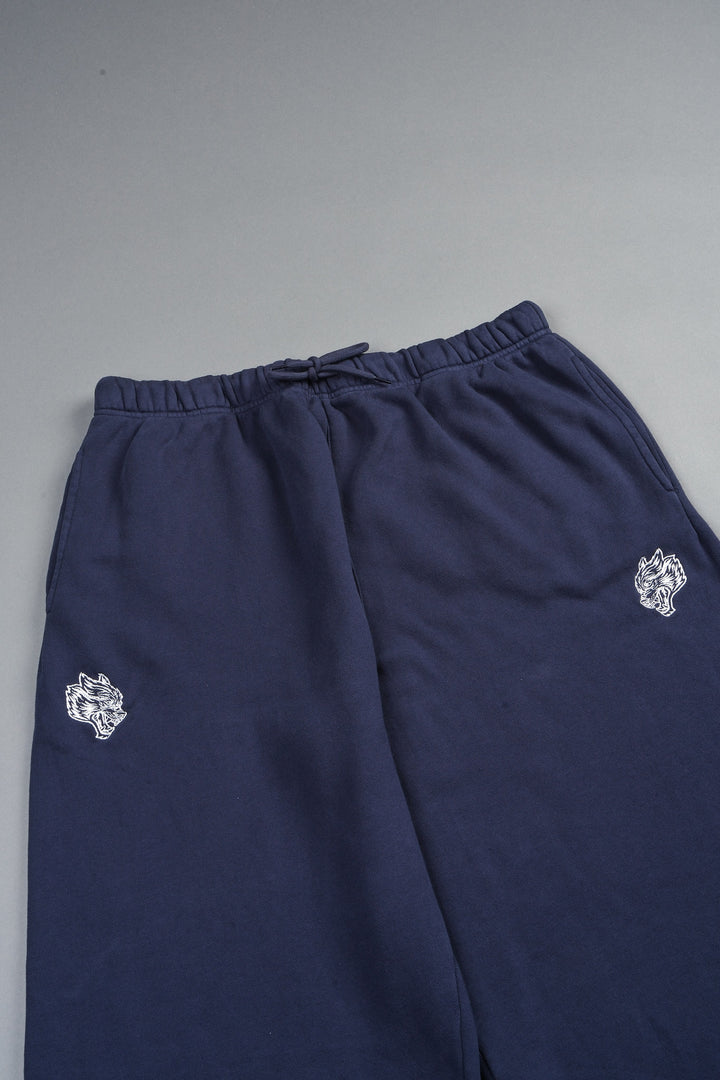 Dual Wolf Capri Sweat Pants In Storm Blue