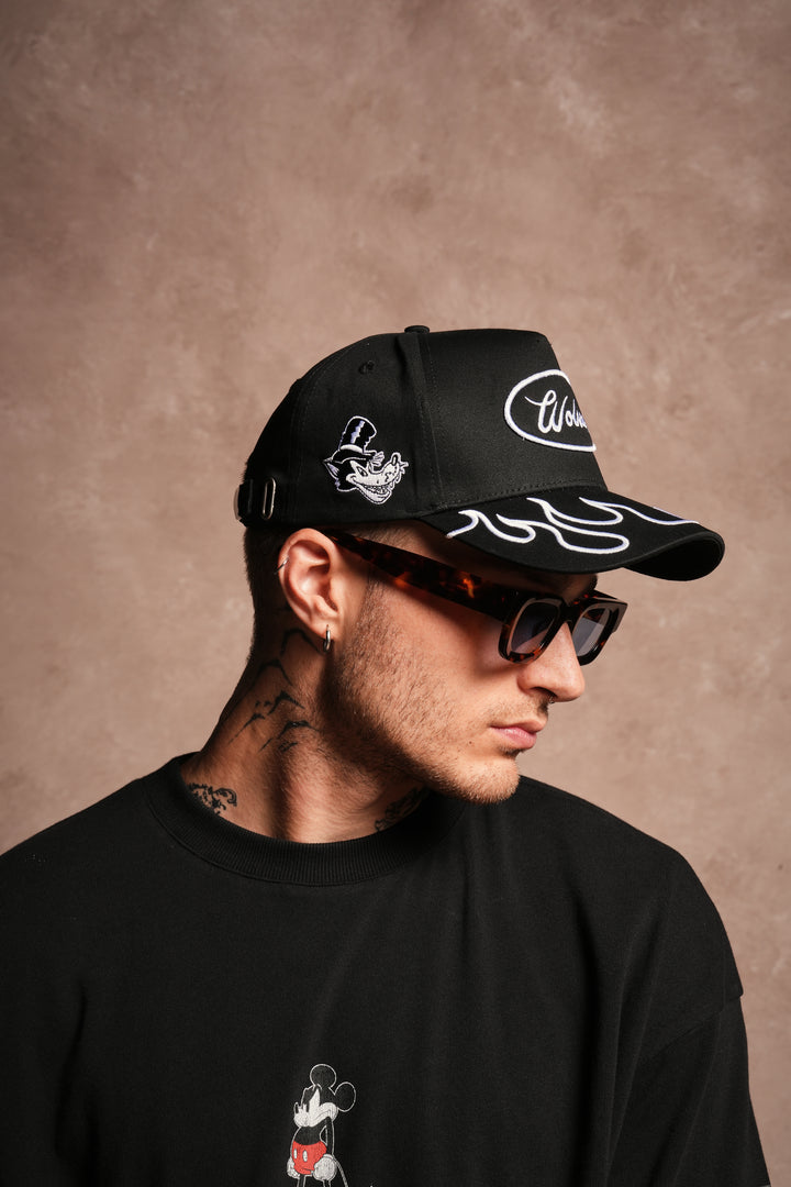 Big Bad Wolf 5 Panel Hat in Black