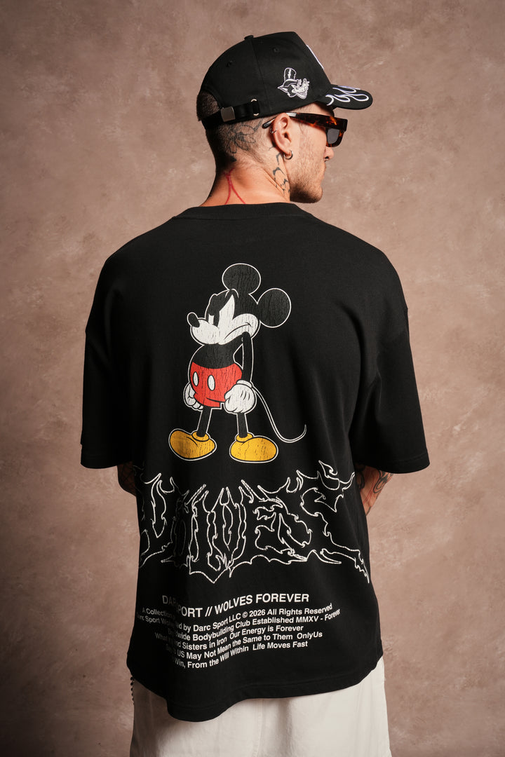 Mickey Wlvsfrvr Premium Oversized Tee in Black