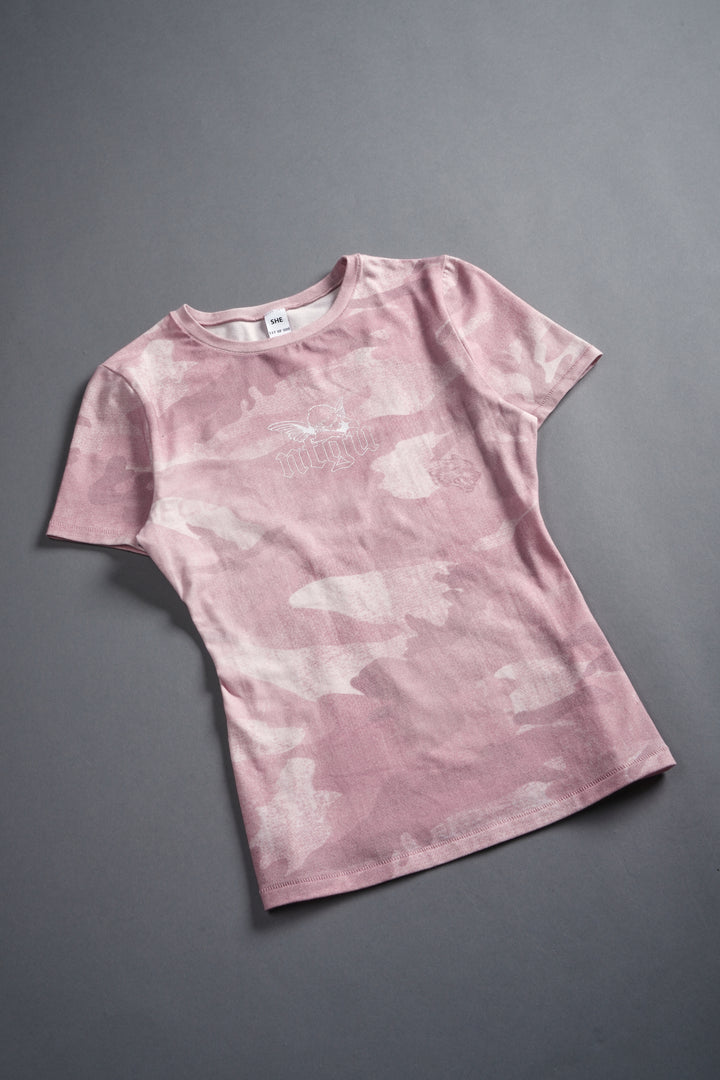 Cherub NFGU "Eden" S/S Tee in Blush Vintage Woodland Camo