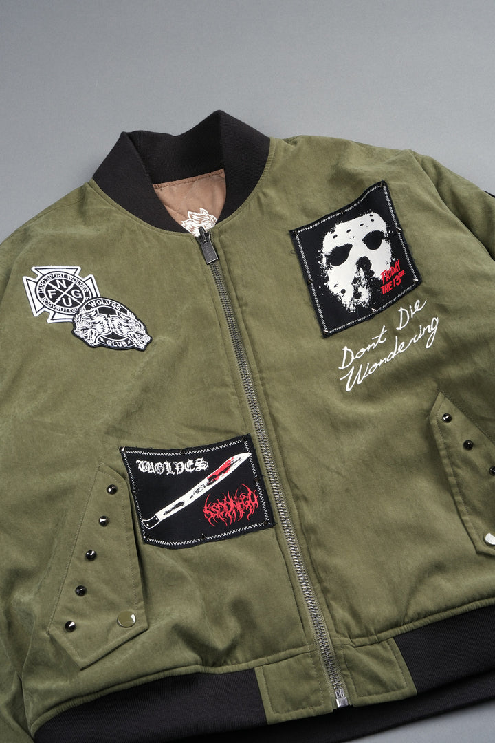 Jason Frvr Cloud Quilted Reversible Bomber Jacket In Dover Green/Taupe