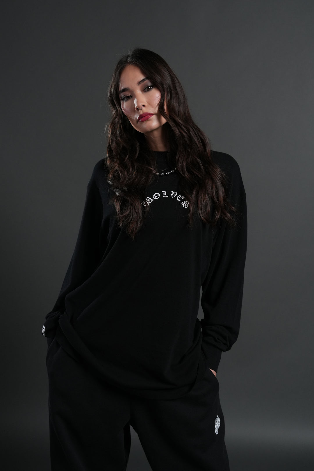 Wolf Chopper "Premium" L/S Tee in Black
