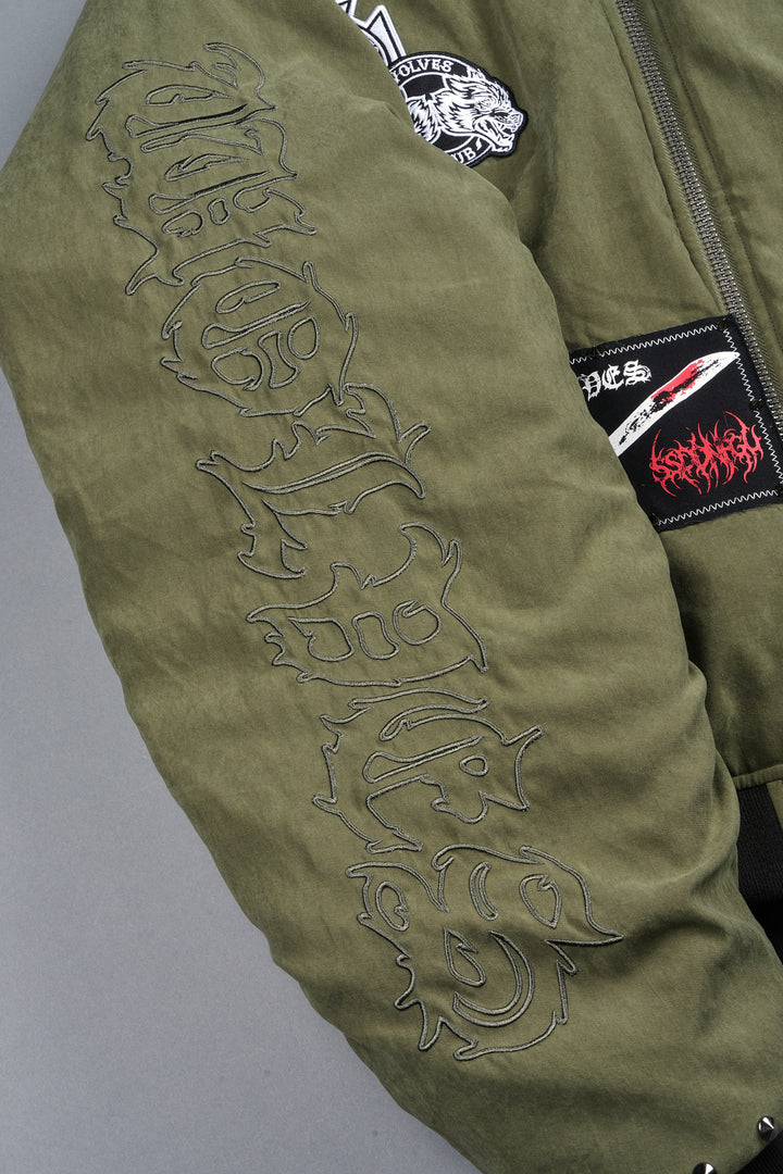 Jason Frvr Cloud Quilted Reversible Bomber Jacket In Dover Green/Taupe