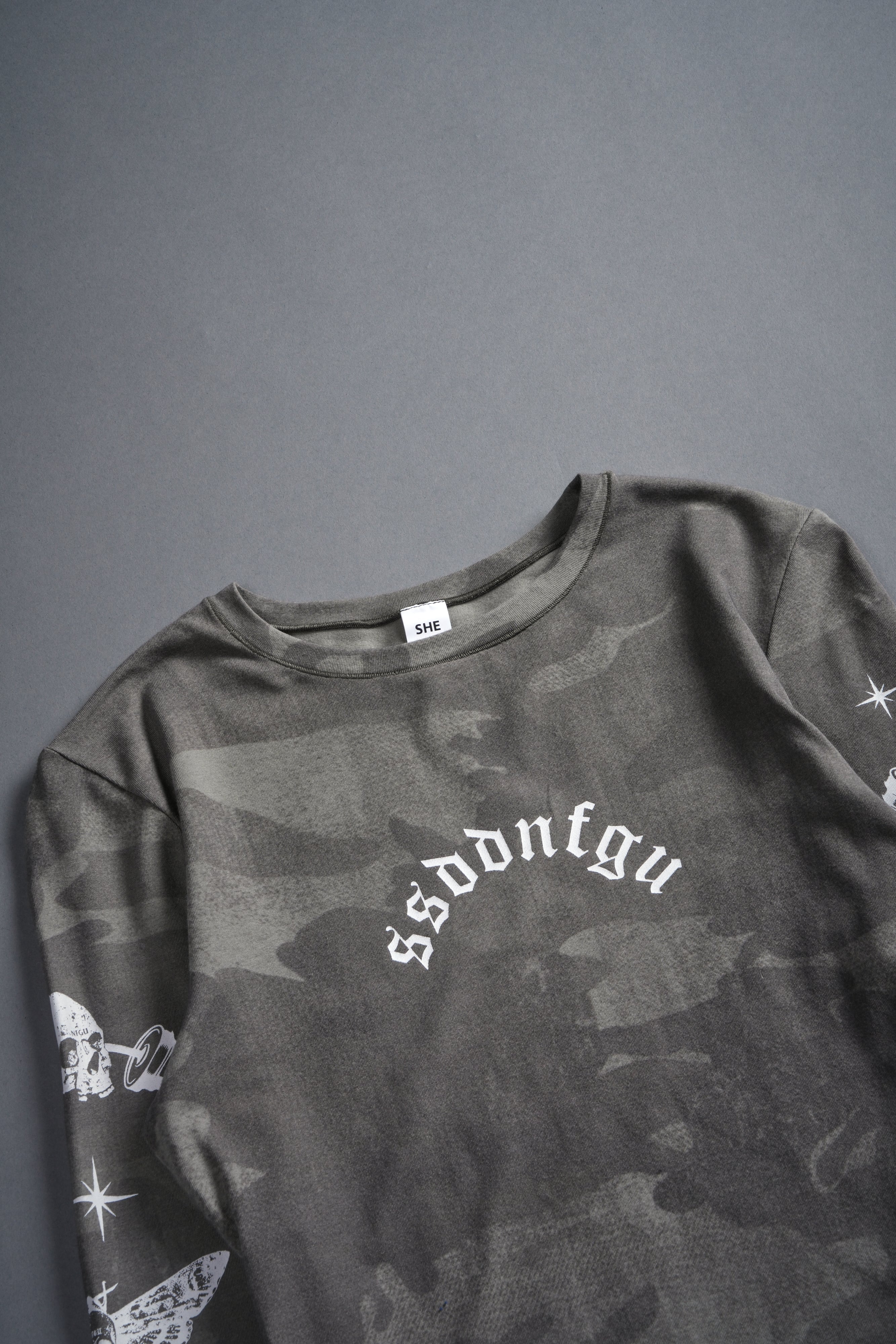 FRVR in the Stars "Eden" L/S Tee in Lush Vintage Woodland Camo