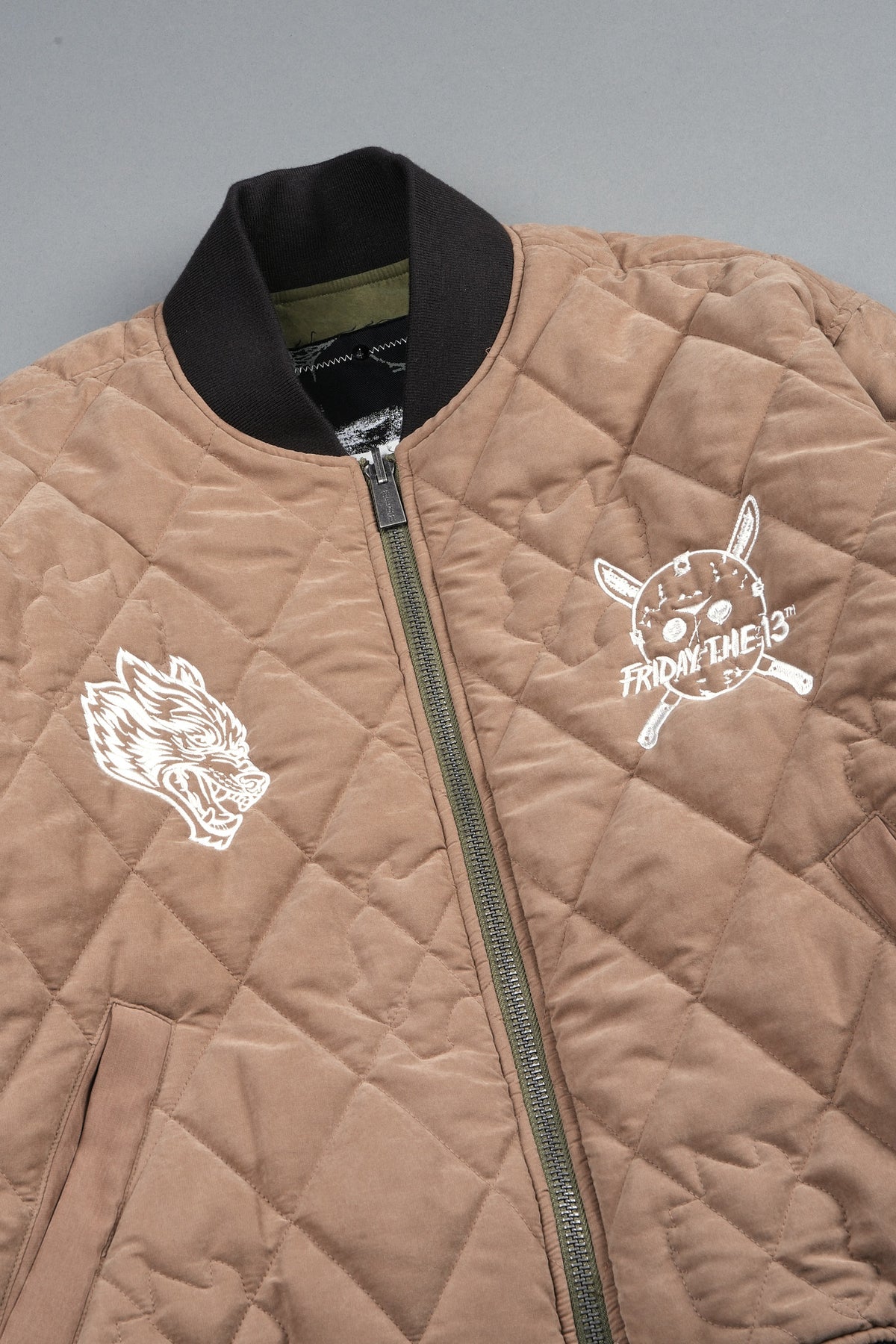 Jason Frvr Cloud Quilted Reversible Bomber Jacket In Dover Green/Taupe