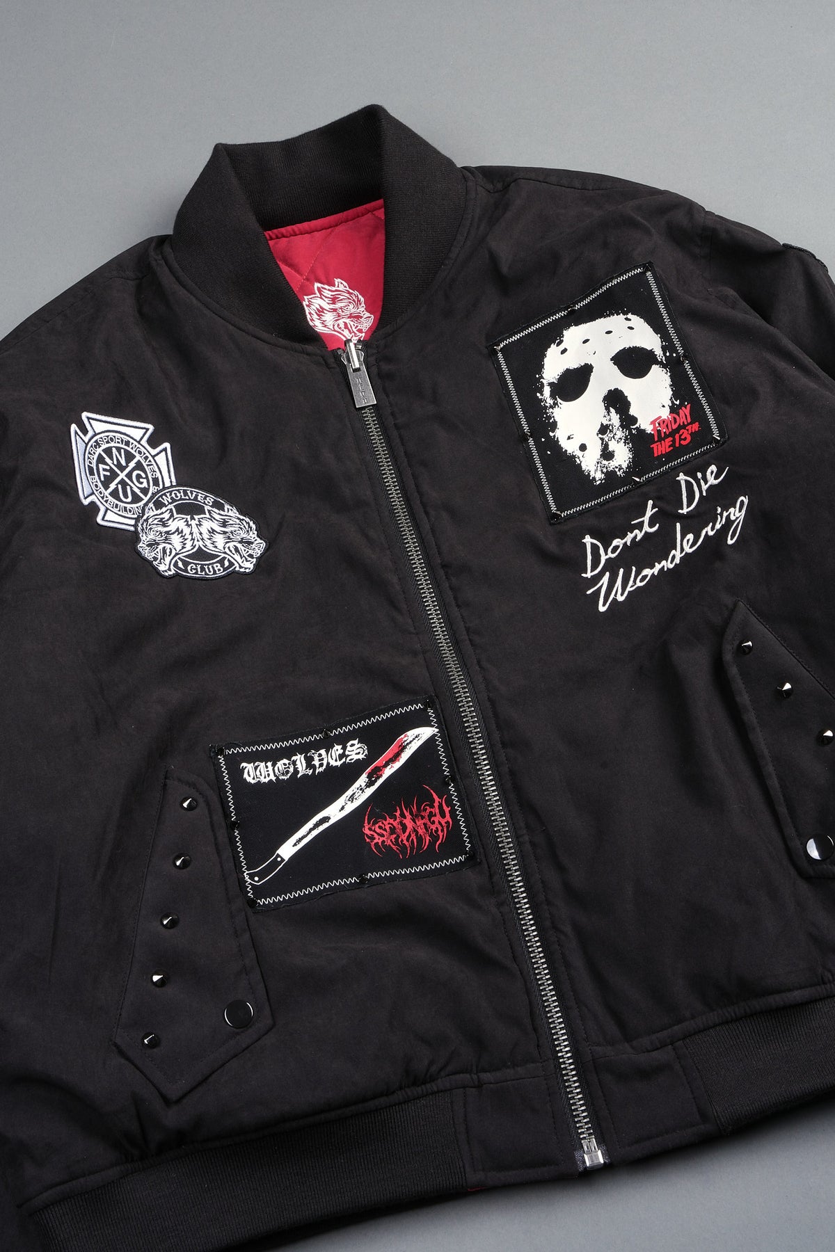 Jason Frvr Cloud Quilted Reversible Bomber Jacket In Black/Oxblood
