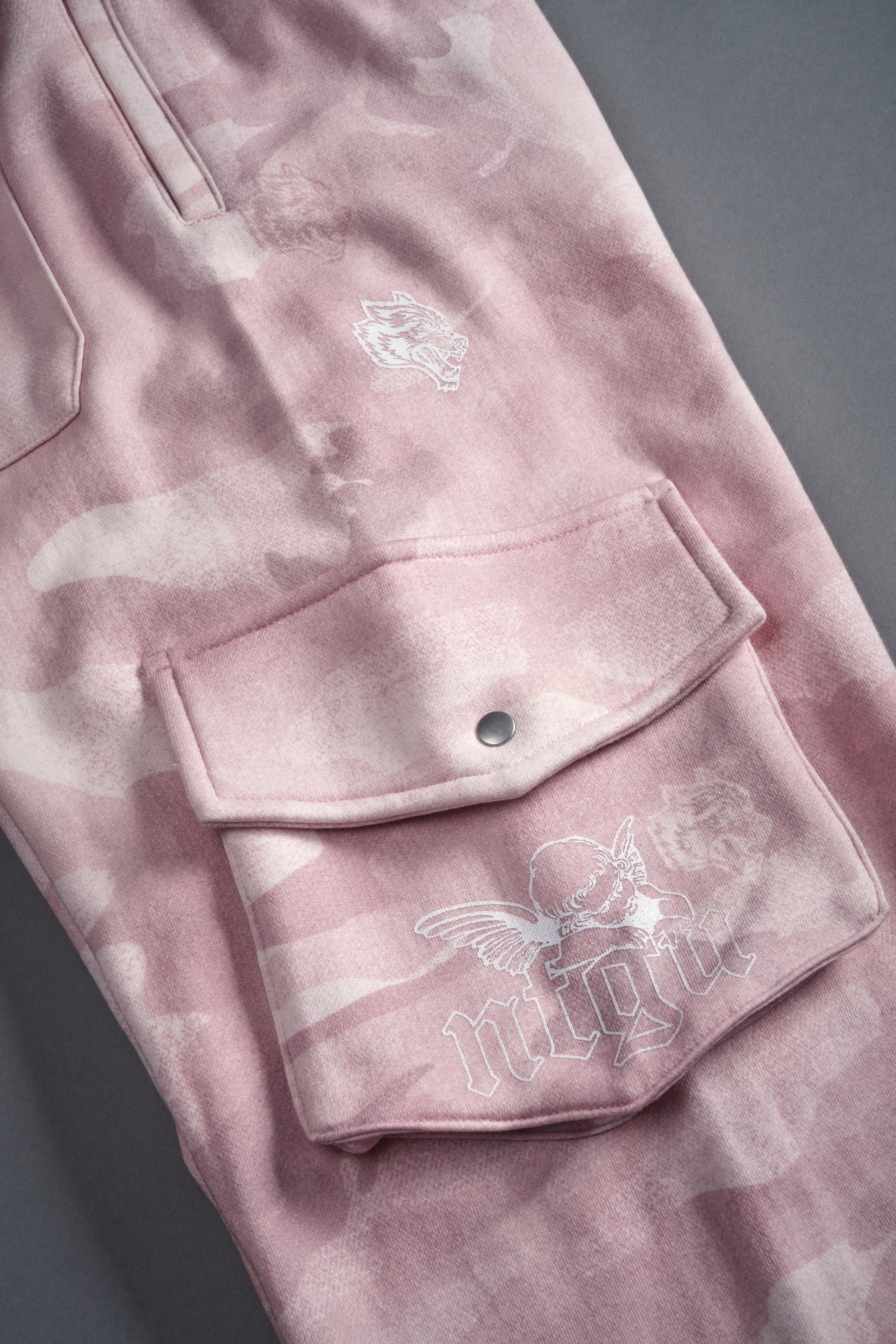 Dual Cherub NFGU Big Cozy Sweats in Blush Vintage Woodland Camo