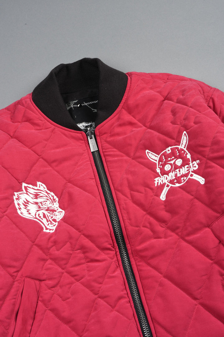 Jason Frvr Cloud Quilted Reversible Bomber Jacket In Black/Oxblood