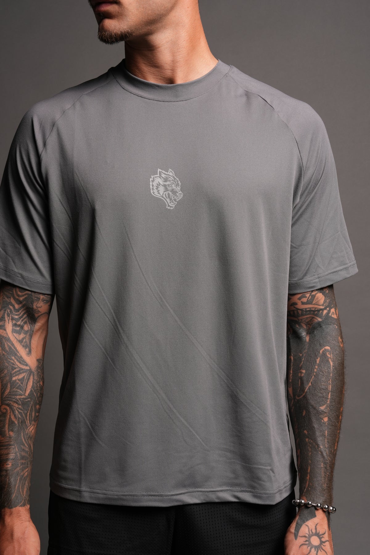 Pyramid V3 Dry Wolf Raglan Ss Tee In Slate Gray