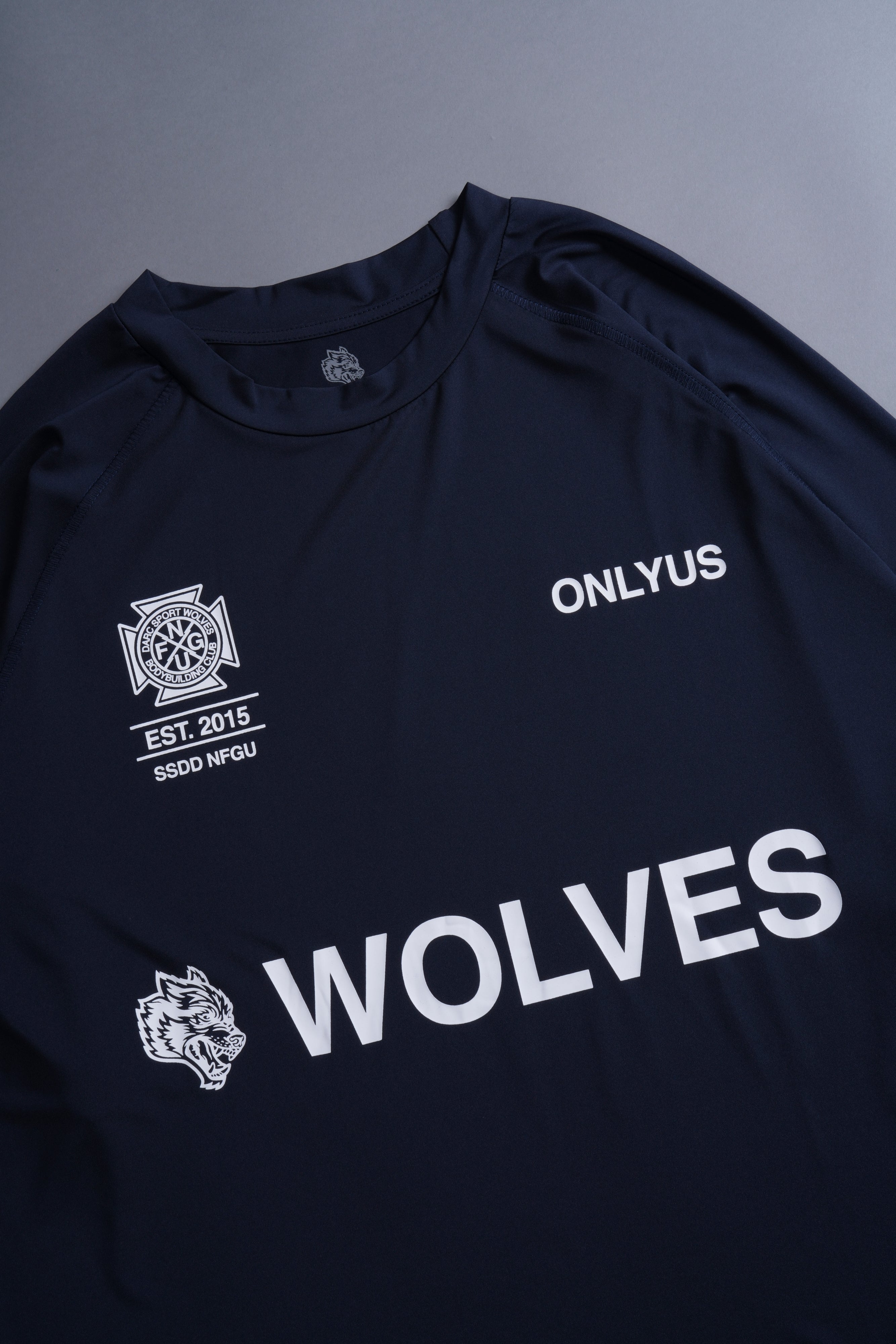 Always Stay True "Dry Wolf" S/S Raglan Tee in Navy