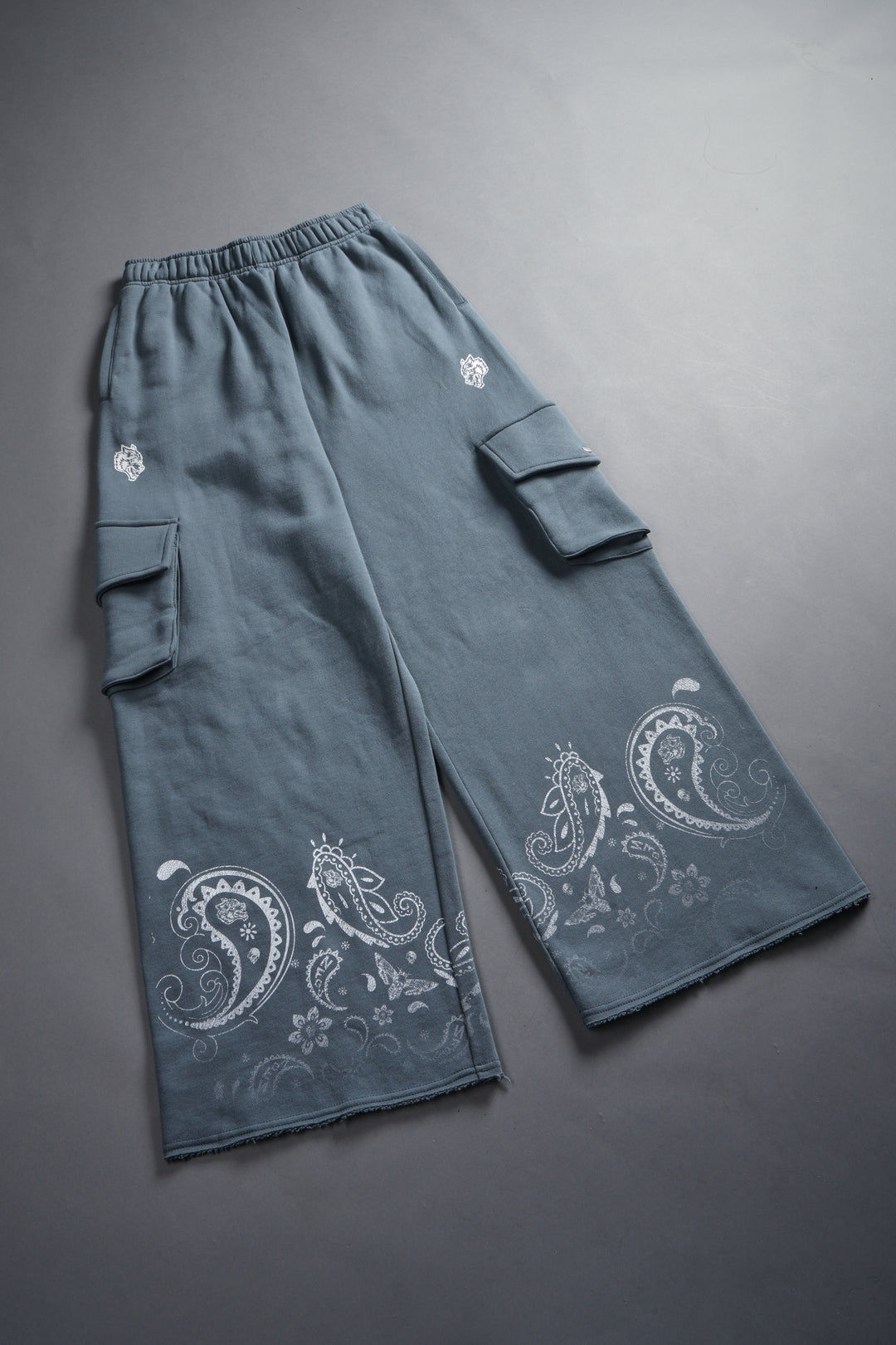 Faded Paisley Durst Cargo Sweats in Greek Stone