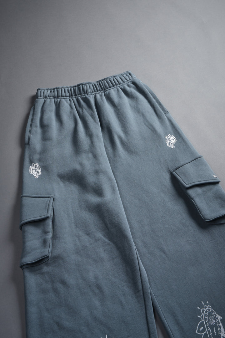 Faded Paisley Durst Cargo Sweats in Greek Stone