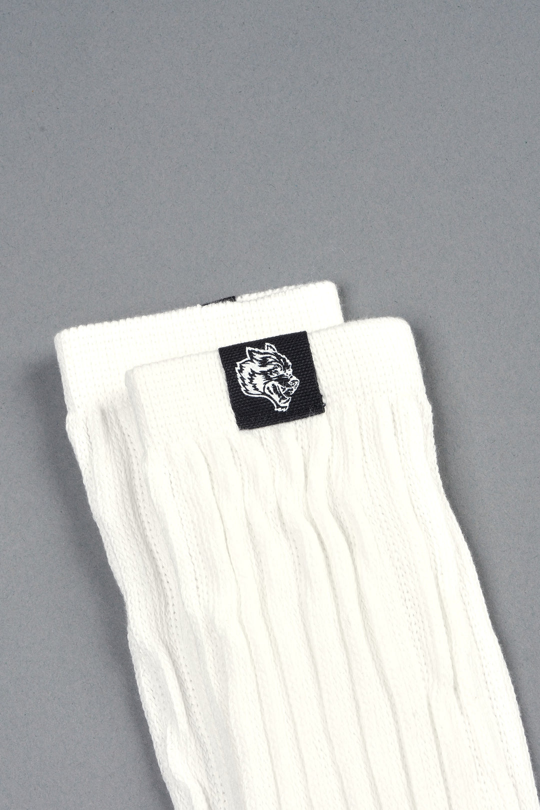 Wolf Patch V2 High Rise Comfy Socks in Cream