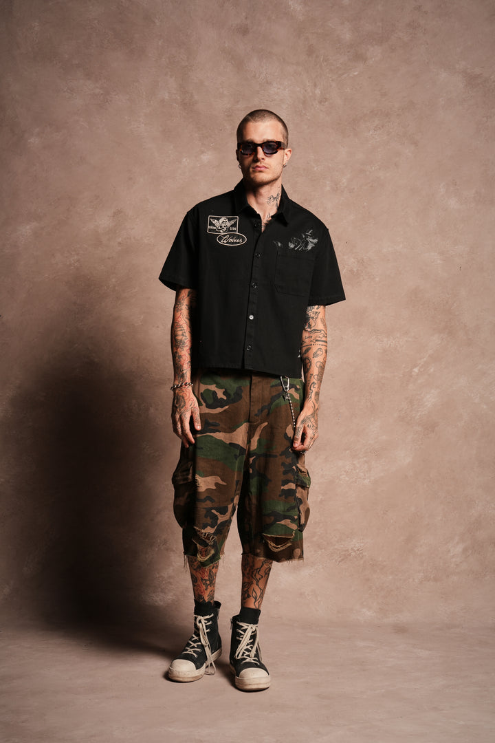 Big Bad Wolf Vinny Button Up Shirt in Black