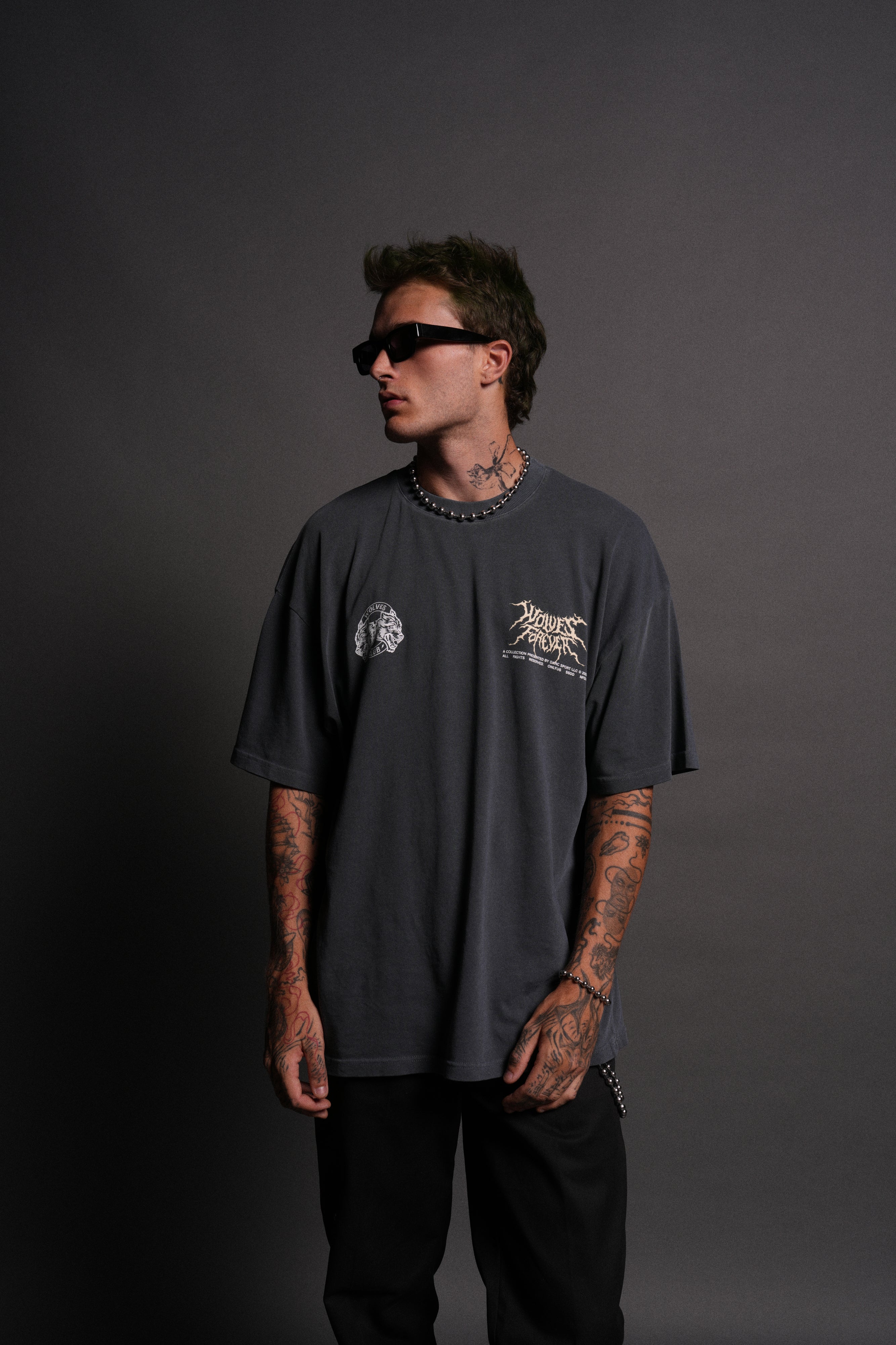 Darkness Descends "Premium" Oversized Tee in Darc Blue