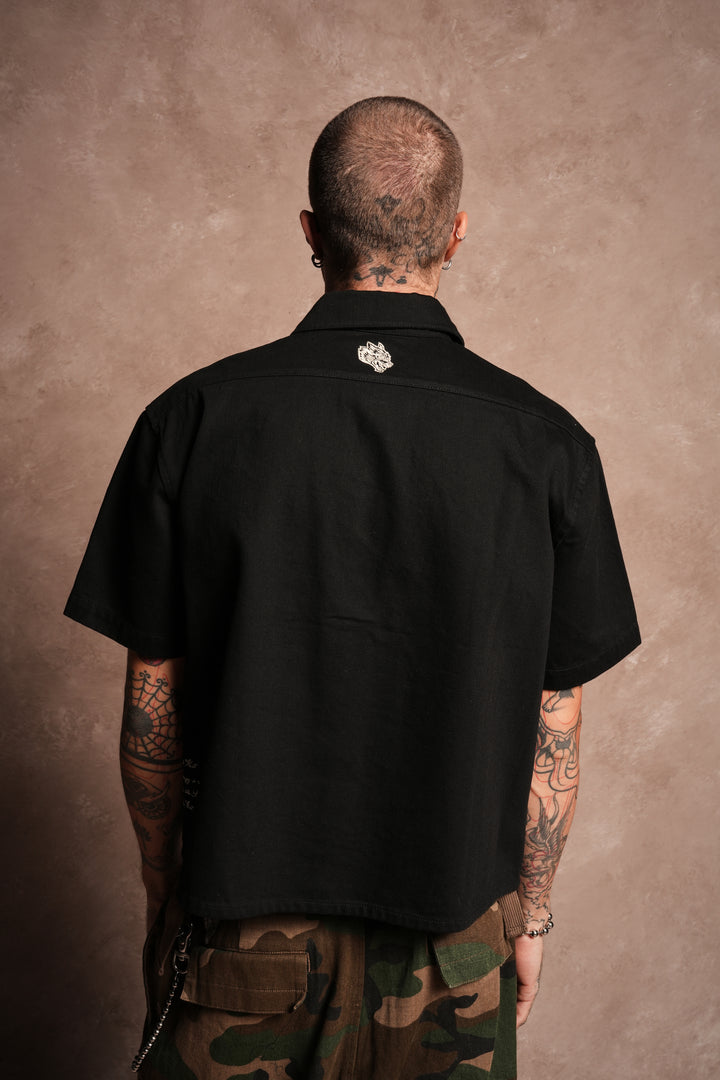 Big Bad Wolf Vinny Button Up Shirt in Black
