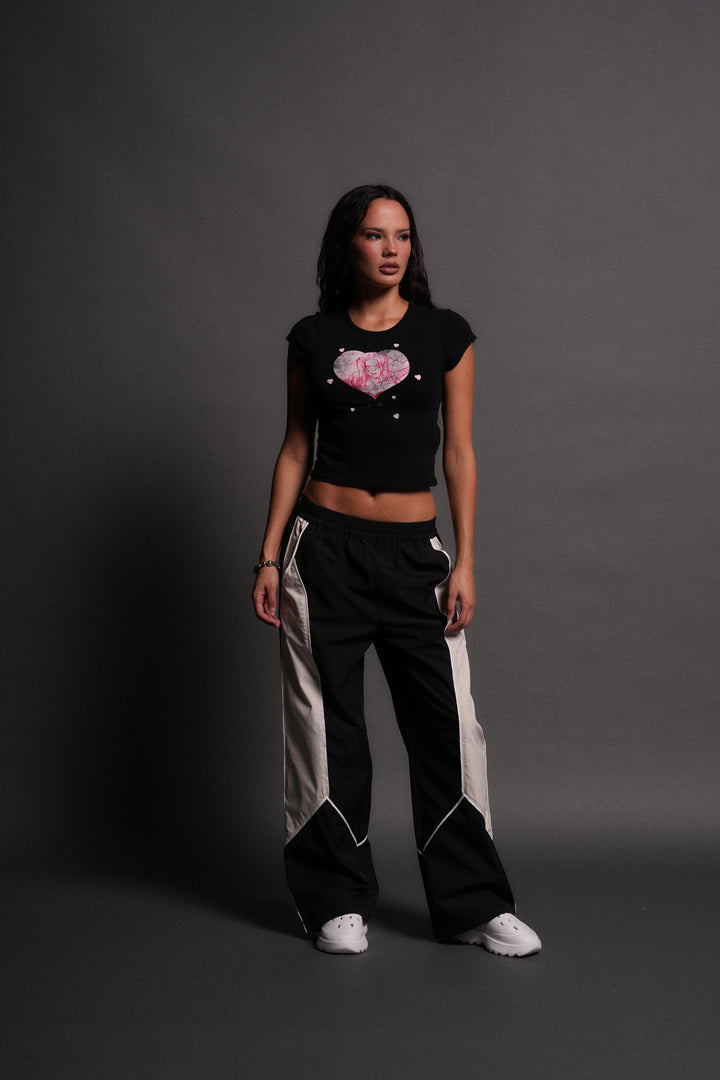 Her Energy "Baby" Tee in Black
