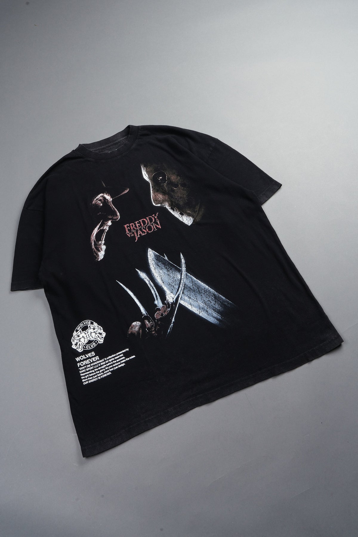 Freddy Vs Jason Premium Oversized Tee In Black