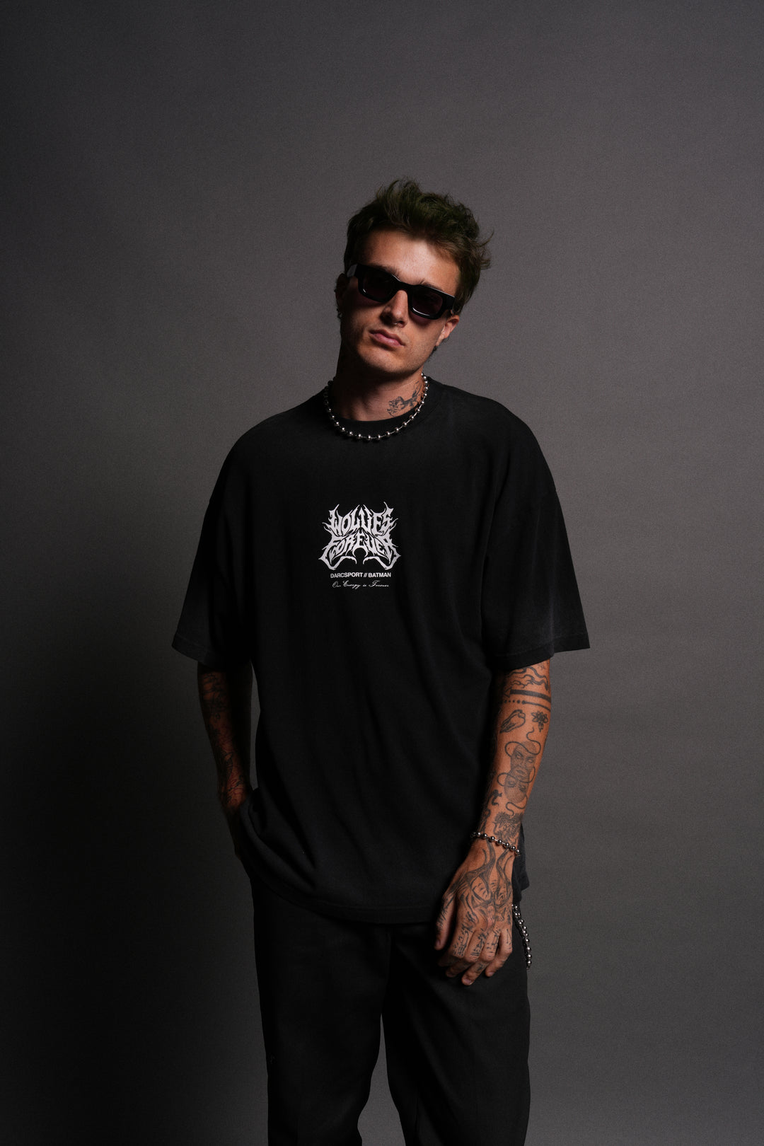 Born in the Shadows "Premium" Oversized Tee in Black Drift Wash