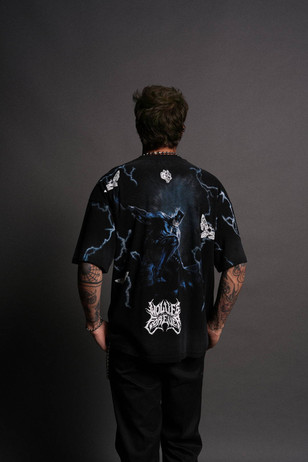 Born in the Shadows "Premium" Oversized Tee in Black Drift Wash